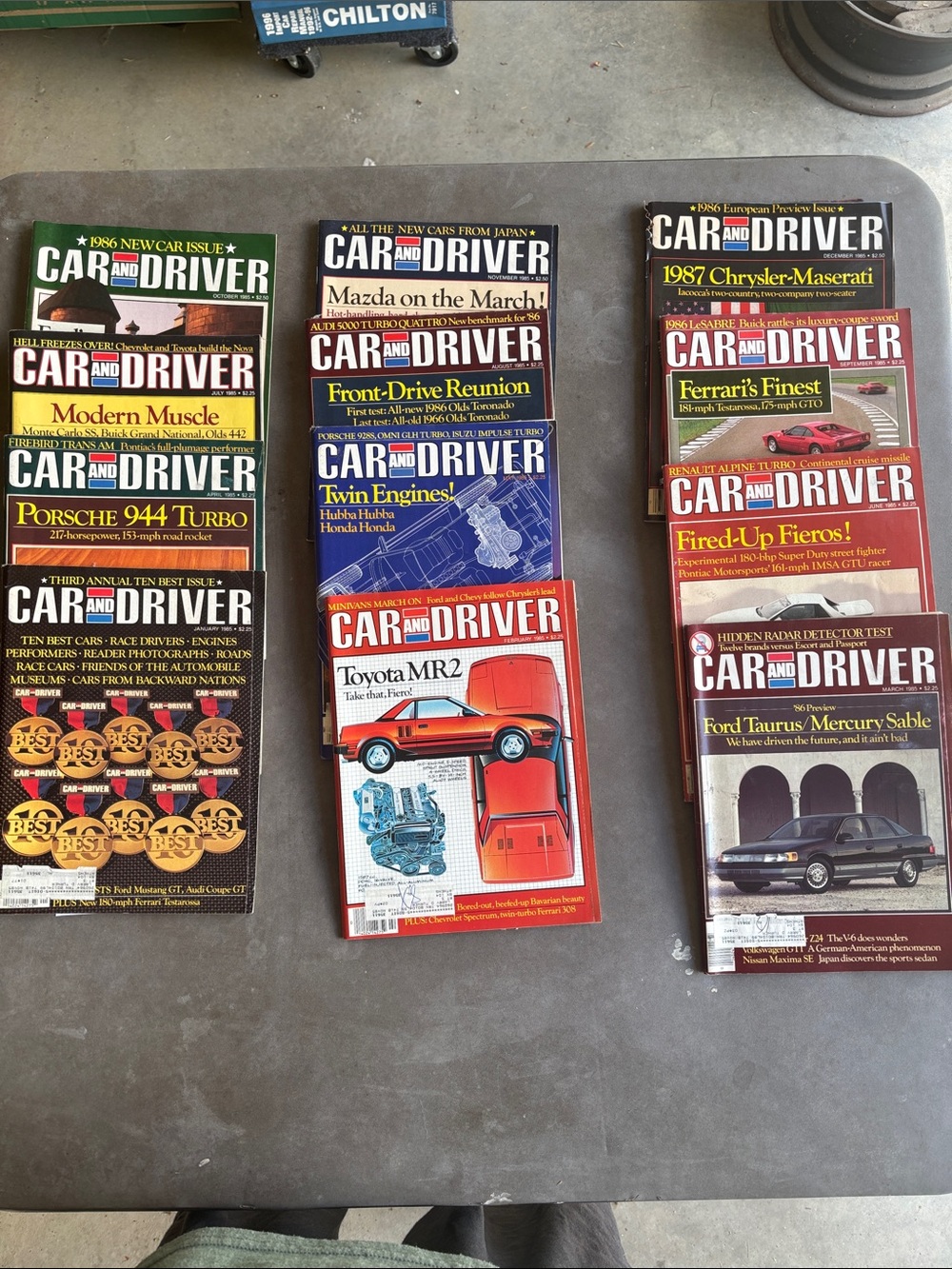 1985 CAR & DRIVER Magazine Collection FULL set